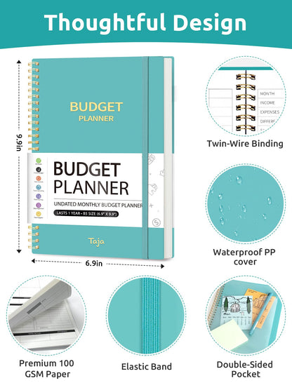 Budget Planner - Monthly Budget Book with Expense Tracker Notebook, Undated Bill Organizer & Finance Planner to Take Control of Your Money, 2024-2025 Account Book to Manage Your Finances-Black