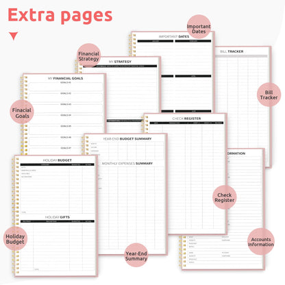 Budget Planner - Monthly Budget Book with Expense Tracker Notebook, Undated Bill Organizer & Finance Planner to Take Control of Your Money, 2024-2025 Account Book to Manage Your Finances-Black