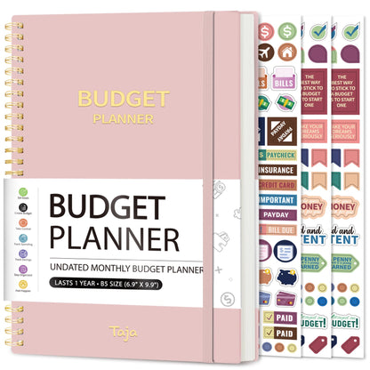 Budget Planner - Monthly Budget Book with Expense Tracker Notebook, Undated Bill Organizer & Finance Planner to Take Control of Your Money, 2024-2025 Account Book to Manage Your Finances-Black