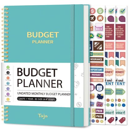 Budget Planner - Monthly Budget Book with Expense Tracker Notebook, Undated Bill Organizer & Finance Planner to Take Control of Your Money, 2024-2025 Account Book to Manage Your Finances-Black