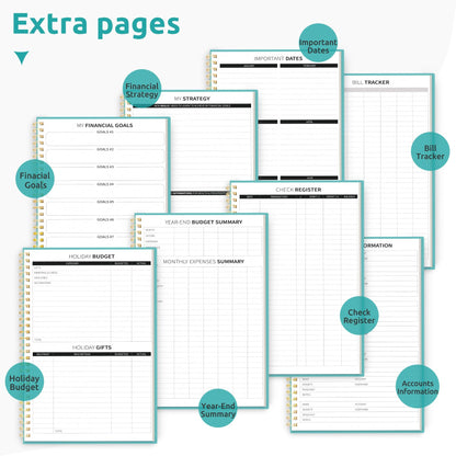 Budget Planner - Monthly Budget Book with Expense Tracker Notebook, Undated Bill Organizer & Finance Planner to Take Control of Your Money, 2024-2025 Account Book to Manage Your Finances-Black