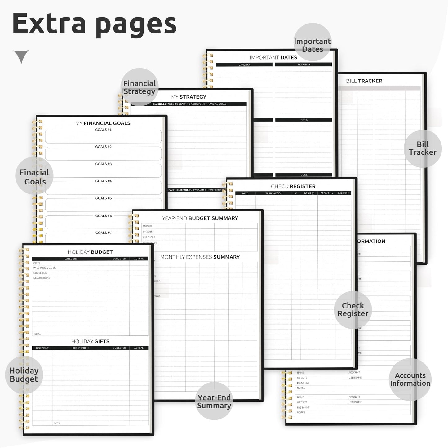Budget Planner - Monthly Budget Book with Expense Tracker Notebook, Undated Bill Organizer & Finance Planner to Take Control of Your Money, 2024-2025 Account Book to Manage Your Finances-Black