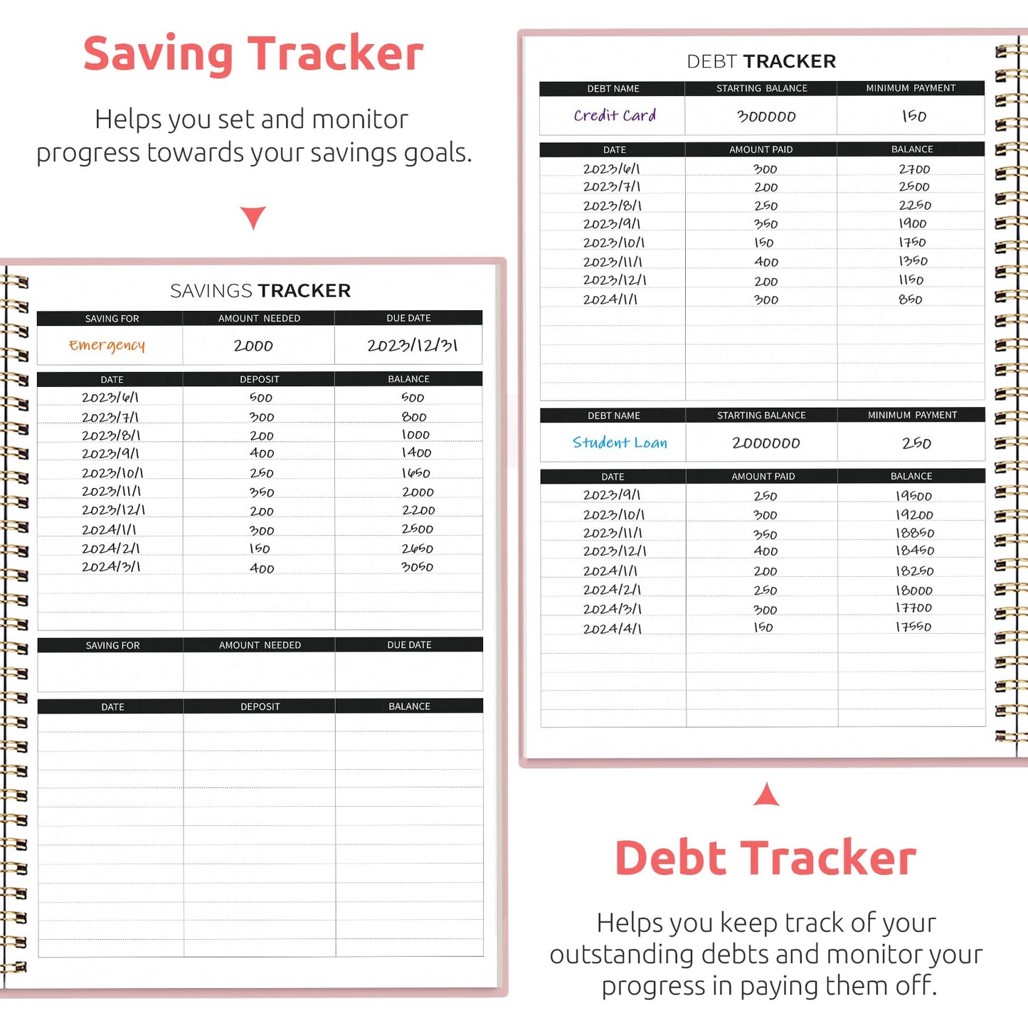 Budget Planner - Monthly Budget Book with Expense Tracker Notebook, Undated Bill Organizer & Finance Planner to Take Control of Your Money, 2024-2025 Account Book to Manage Your Finances-Black