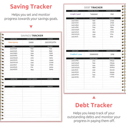 Budget Planner - Monthly Budget Book with Expense Tracker Notebook, Undated Bill Organizer & Finance Planner to Take Control of Your Money, 2024-2025 Account Book to Manage Your Finances-Black